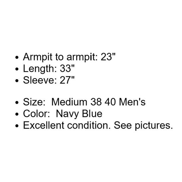 Lands End Coat Mens Medium 38 40 Navy Blue Zip Hooded Fleece Lined Jacket Cargo - Picture 4 of 16